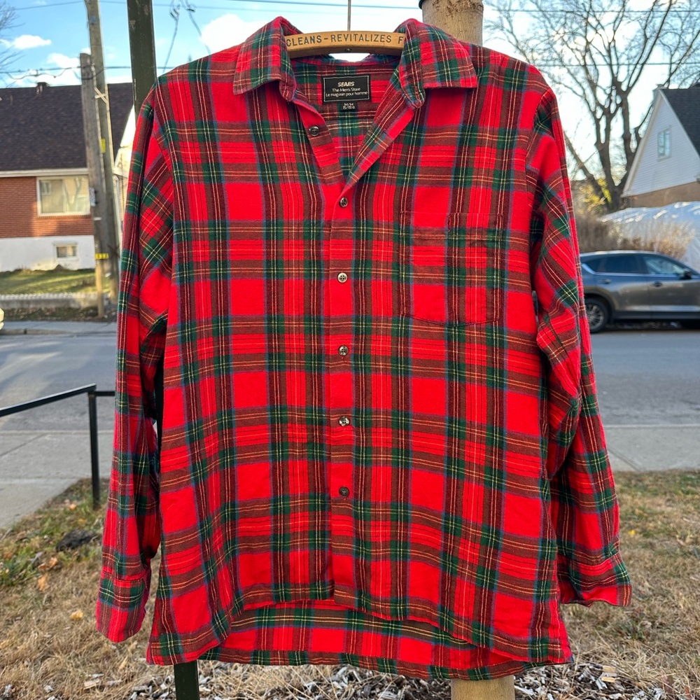 Vintage 80s 90s sears flannel tartan plaid